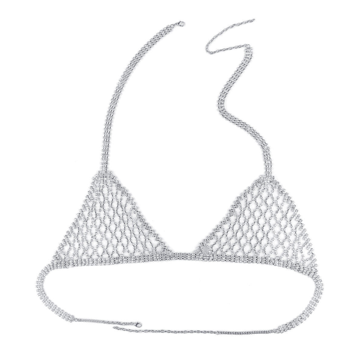 Exaggerated Rhinestone Body Chain – Diamond-Encrusted Bikini Necklace