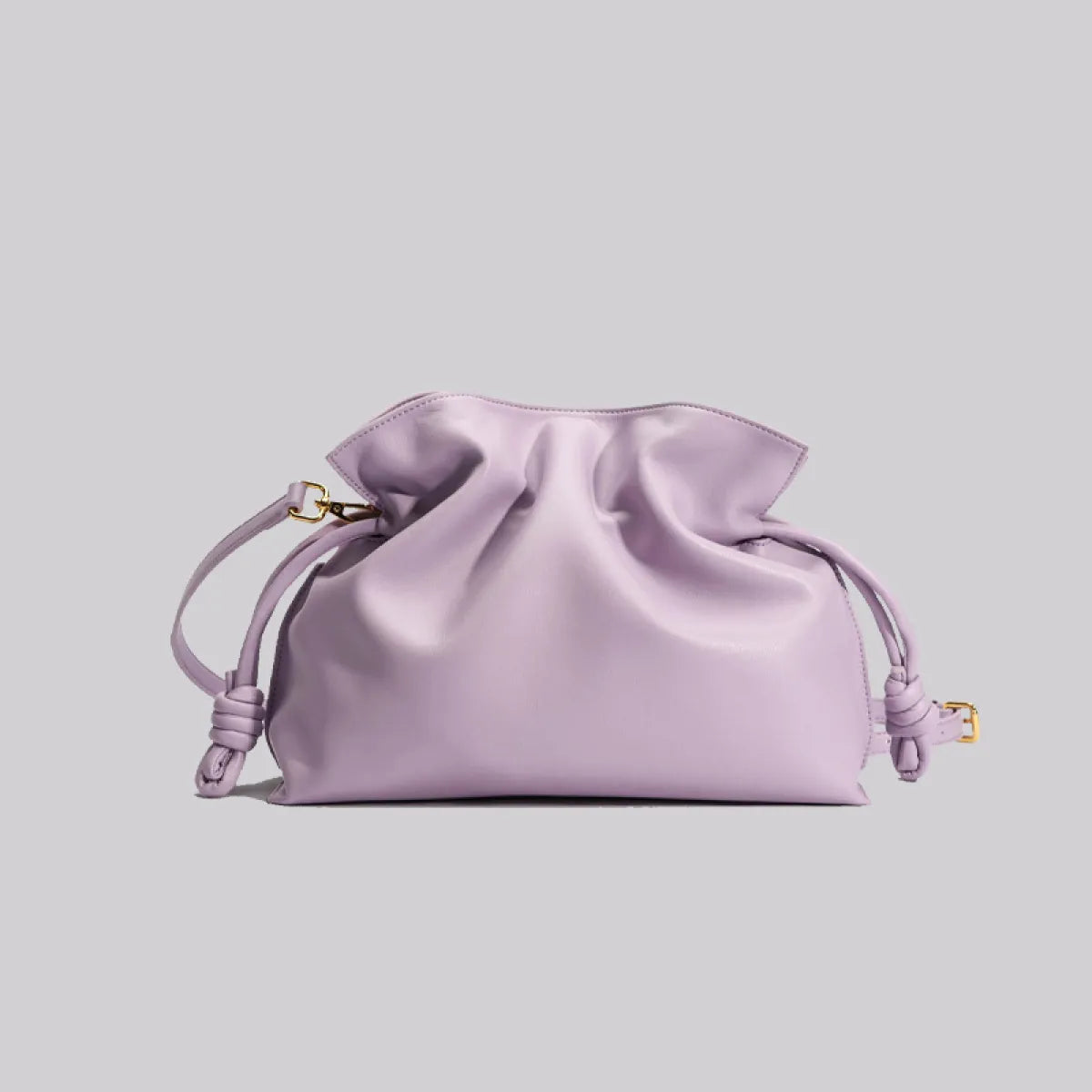 Women’s Fashion Pleated Cowhide Bag – Elegant Genuine Leather Oval Shoulder Handbag
