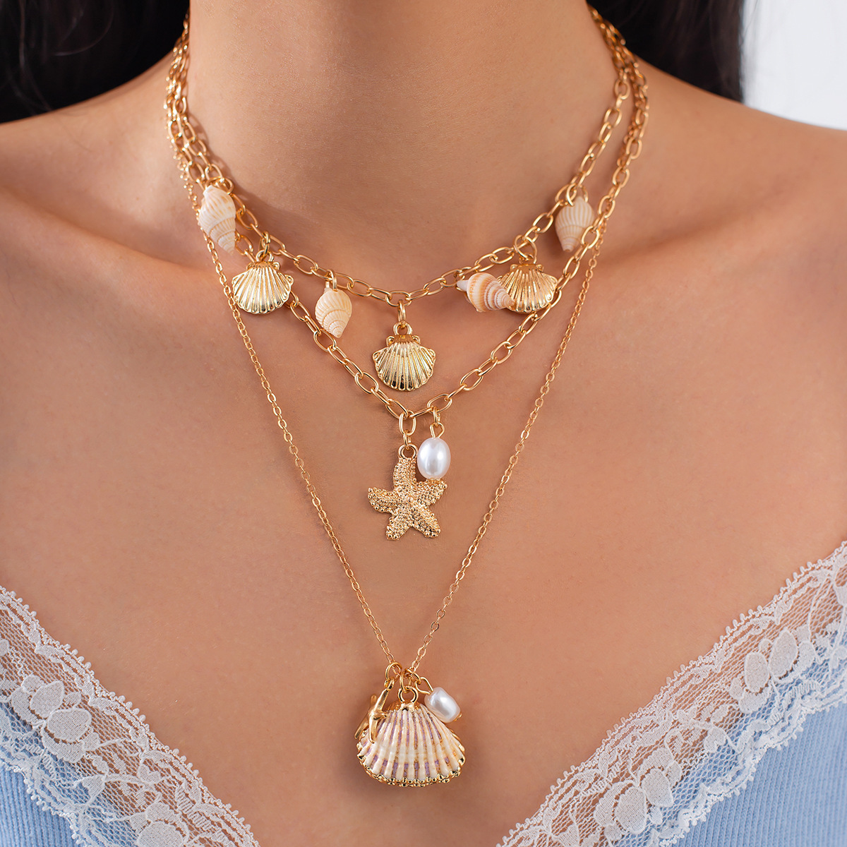 Ocean Fishtail Tassel Necklace