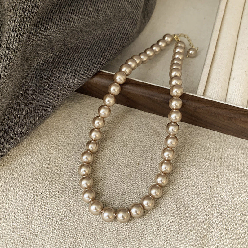 Korean Vintage Pearl Tassel Floral Bow Choker Necklace