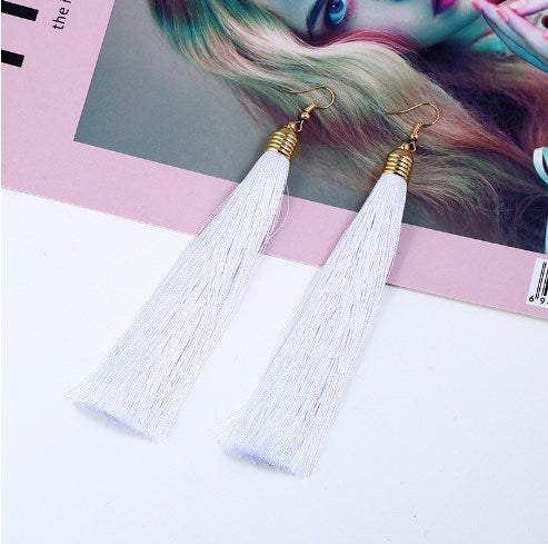 Long Tassel Dangle Earrings for Women – Elegant Statement Jewelry