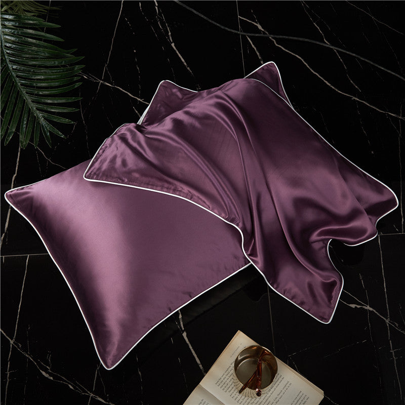 Single-Sided Solid Color Silk Satin Pillow Cover – Smooth Elegant Pillowcase