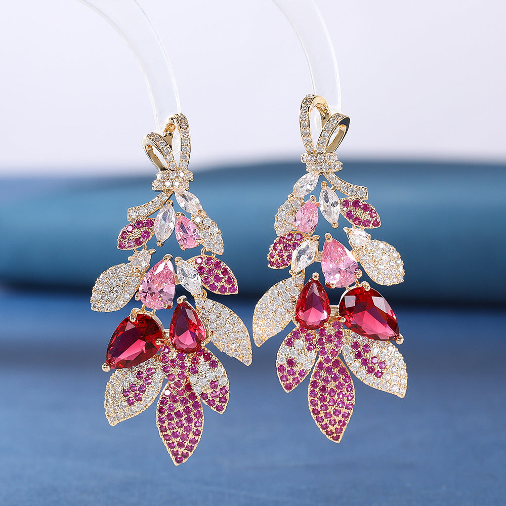 Zircon Flower Earrings for Women – Elegant Sparkling Floral Jewelry