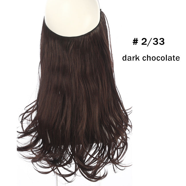 45cm Invisible Long Wavy Hair Extensions – Fish Line Synthetic Hairpiece, 32 Colors