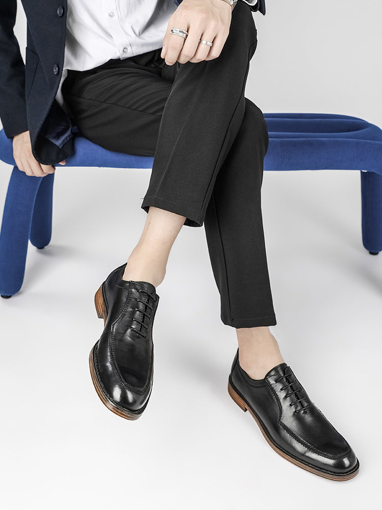 Men’s British Retro Dress Shoes – Polished Low-Cut Business Footwear
