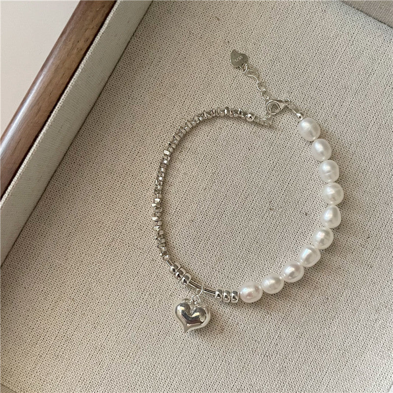 Korean Fashion Pearl and Silver Necklace