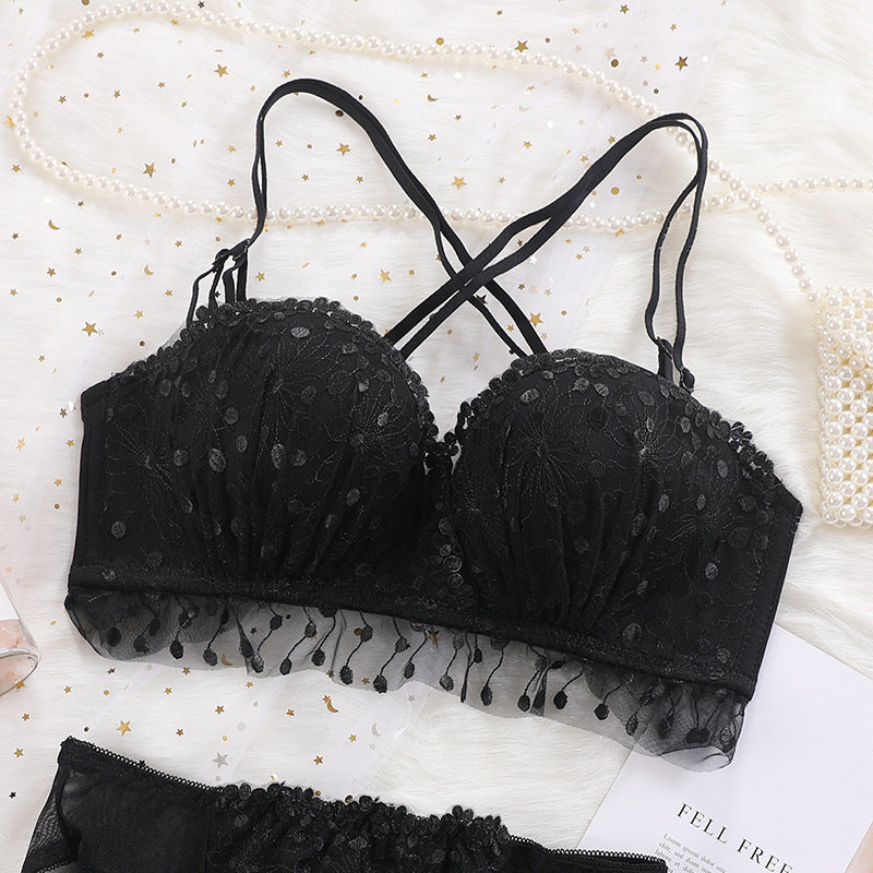 Women’s Floral Lace Plunge Bra – Comfortable Supportive Deep V Lingerie