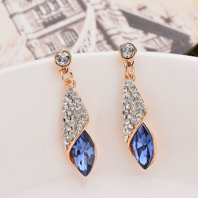 Gemstone Glass Drop Earrings for Women – Elegant Colorful Dangle Jewelry