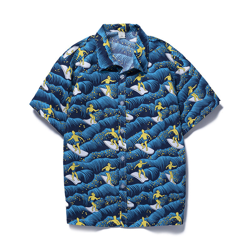 Men’s Vintage Hawaiian Shirt – Breathable Loose Fit Tropical Beach Shirt, S–5XL