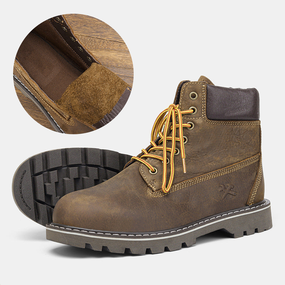 Men’s Vintage Cowhide Leather Boots – Retro Martin-Style Footwear