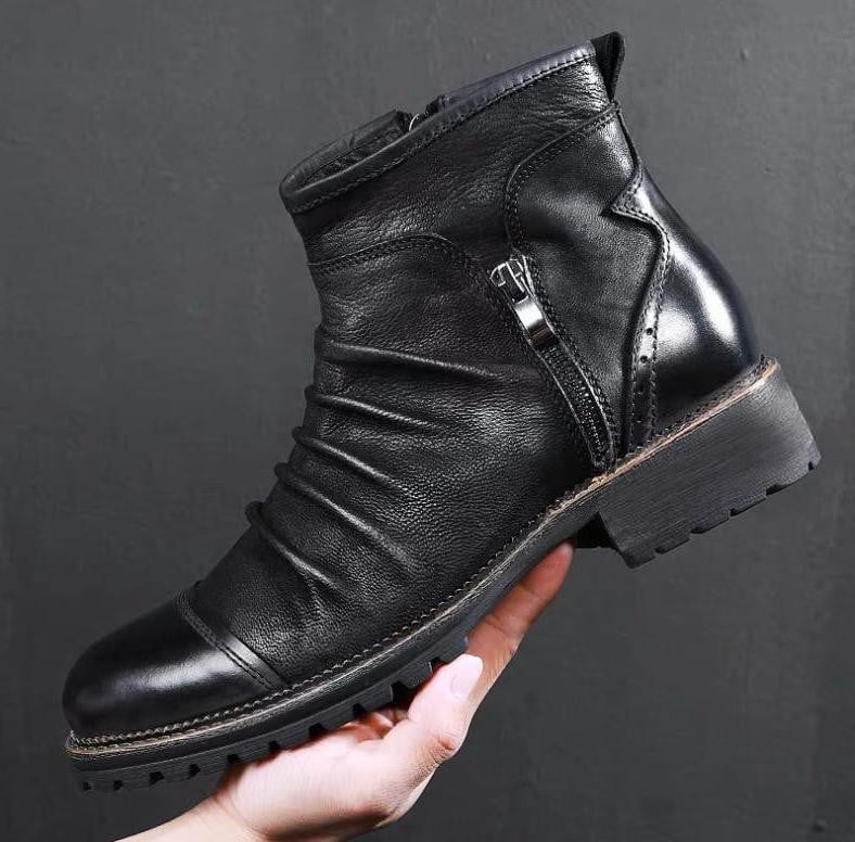 Men's Leather Cowboy Martin Boots