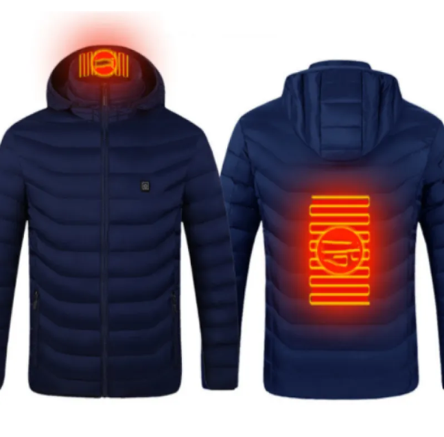 Heat Core Men’s USB Heated Winter Jacket – 3-Level Carbon Fiber Heating Jacket, 3 Colors, S–6XL