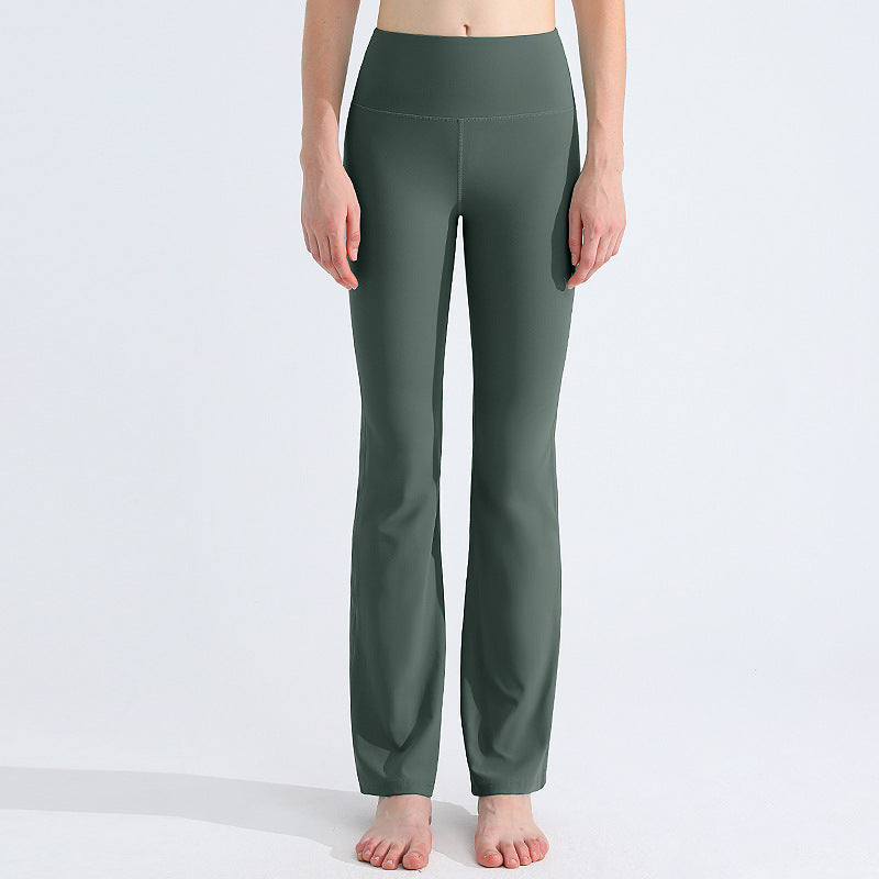 Women’s Antibacterial High-Elastic Yoga Pants – Quick-Dry Nude-Feel Flared Fitness Leggings, S–XL