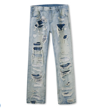 Men’s Kaalixto Washed Ripped Jeans – Cotton Stretch Distressed Blue Denim, Sizes S–2XL