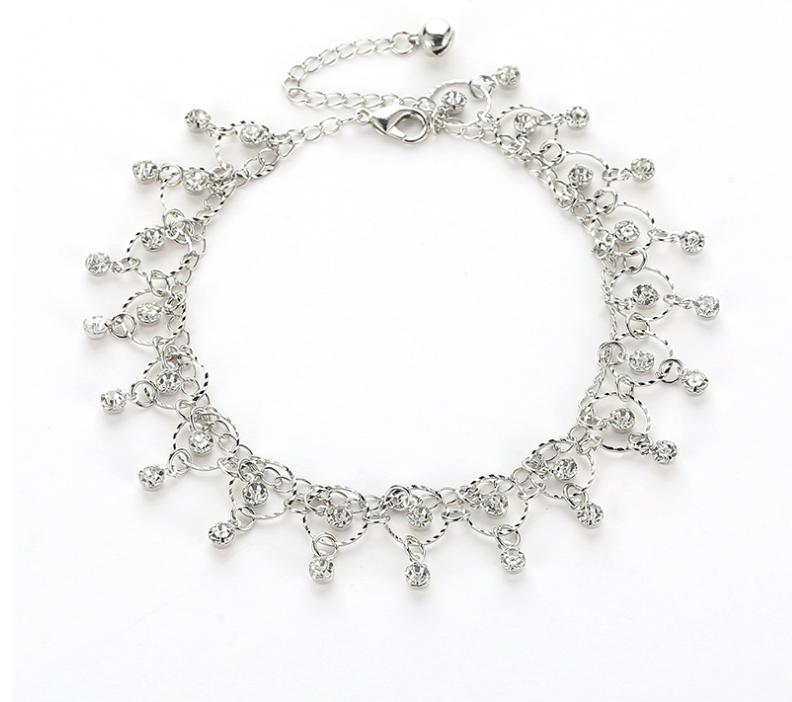 Rhinestone Tassel Anklet and Foot Chain