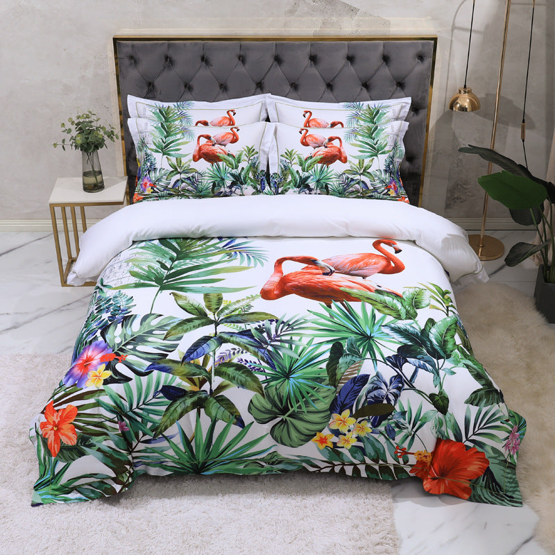 Luxury 100% Cotton Digital Floral Bedding Set – 4-Piece Premium Bed Set
