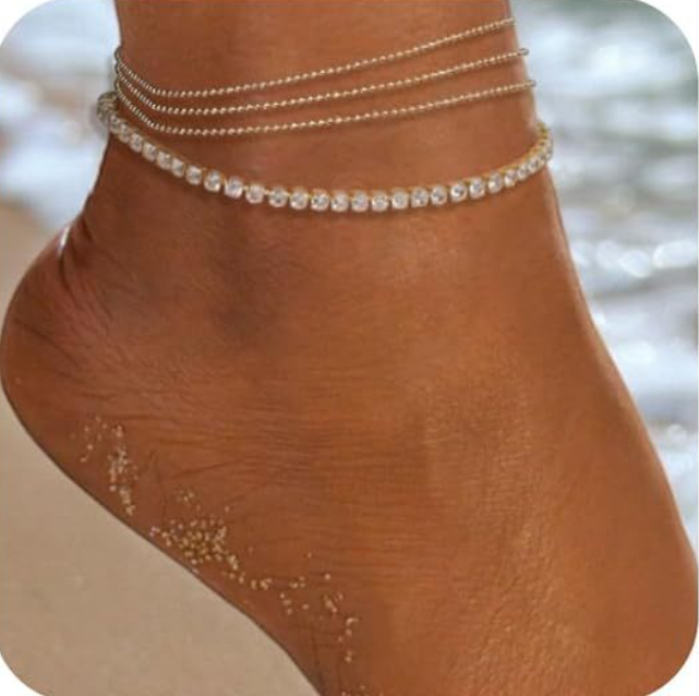 Unisex Daily Wear Oversized Chain Anklet – Titanium Steel Layered Statement Jewelry
