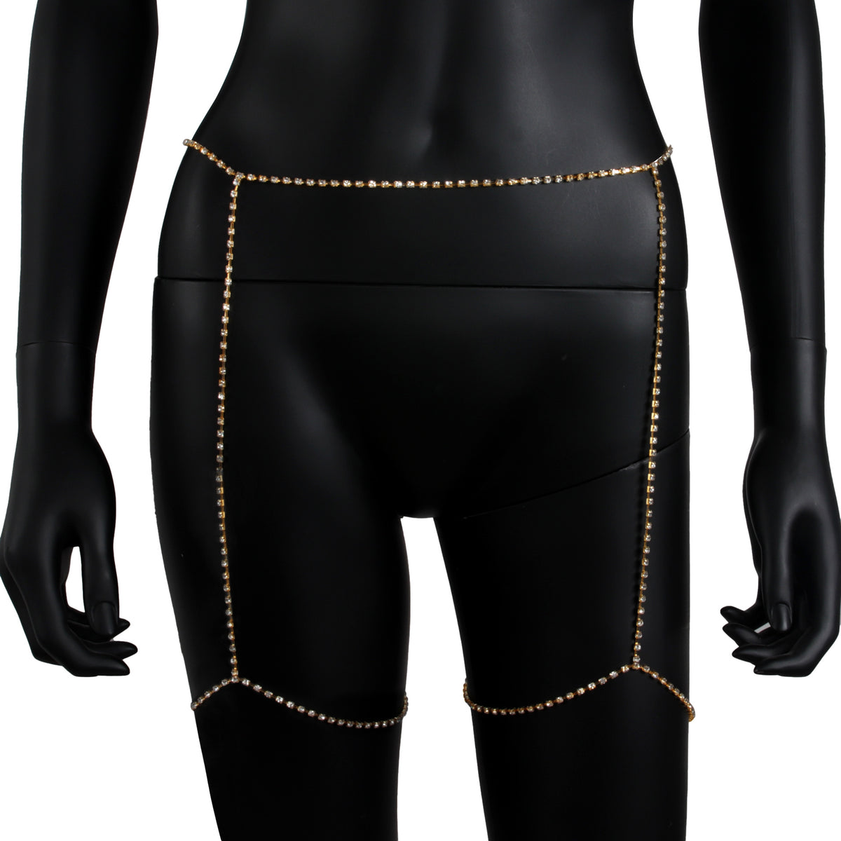 Women’s Multi-Layer Rhinestone Waist Body Chain – Gold & Silver Bikini Jewelry