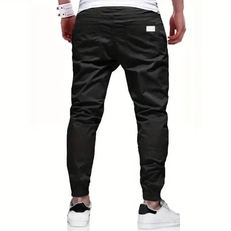 Men’s Casual Drawstring Cargo Jogger Pants – Comfortable Utility Trousers – USA
