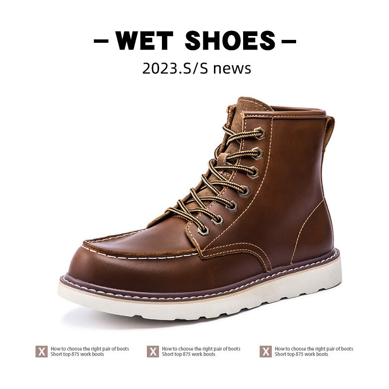 Men’s Vintage Fleece-Lined Martin Boots – Warm Winter Casual Footwear