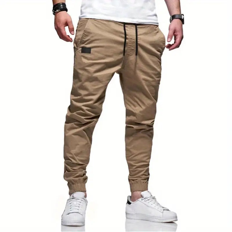 Men’s Casual Drawstring Cargo Jogger Pants – Comfortable Utility Trousers – USA
