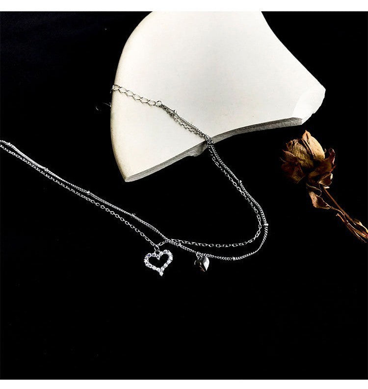Stylish Double Layer Heart Anklet with Zircon (2021)