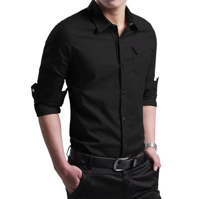Men’s Slim Fit Cotton Business Shirt – Casual Plus Size Shirt, M–4XL