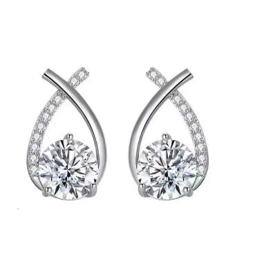 Cross Zirconia Earrings – Sparkling Unisex Fashion Jewelry – USA