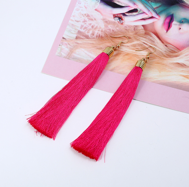 Long Tassel Dangle Earrings for Women – Elegant Statement Jewelry