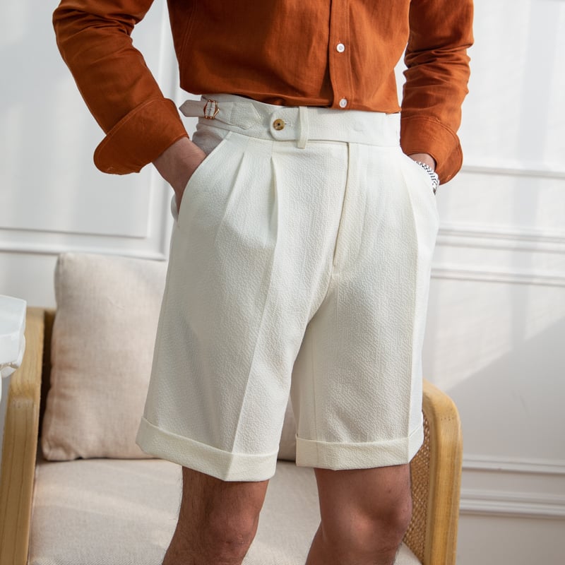 Men’s Slim Seersucker Casual Shorts – Lightweight Summer Style – USA