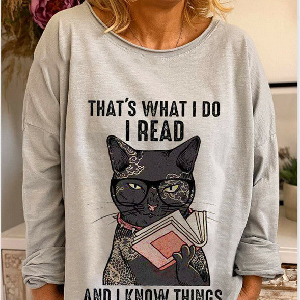 Loose Dynamic Print T-Shirt Sweater for Women