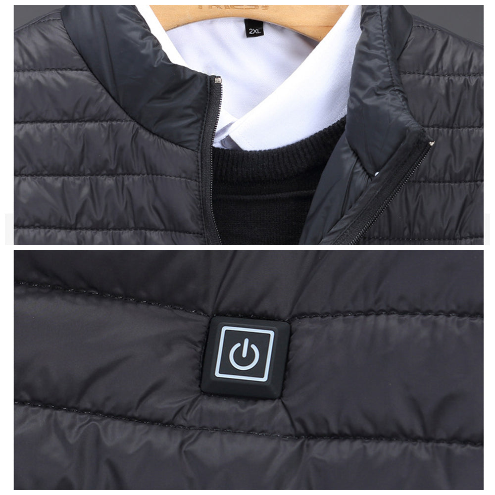 Men’s Smart USB Heated Winter Jacket – Lightweight Electric Heating Cardigan, Black, M–5XL