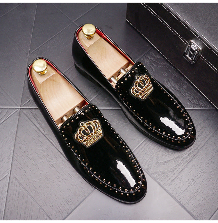 Men’s Retro Pointed-Toe Leather Loafers – Classic Slip-On Dress Shoes