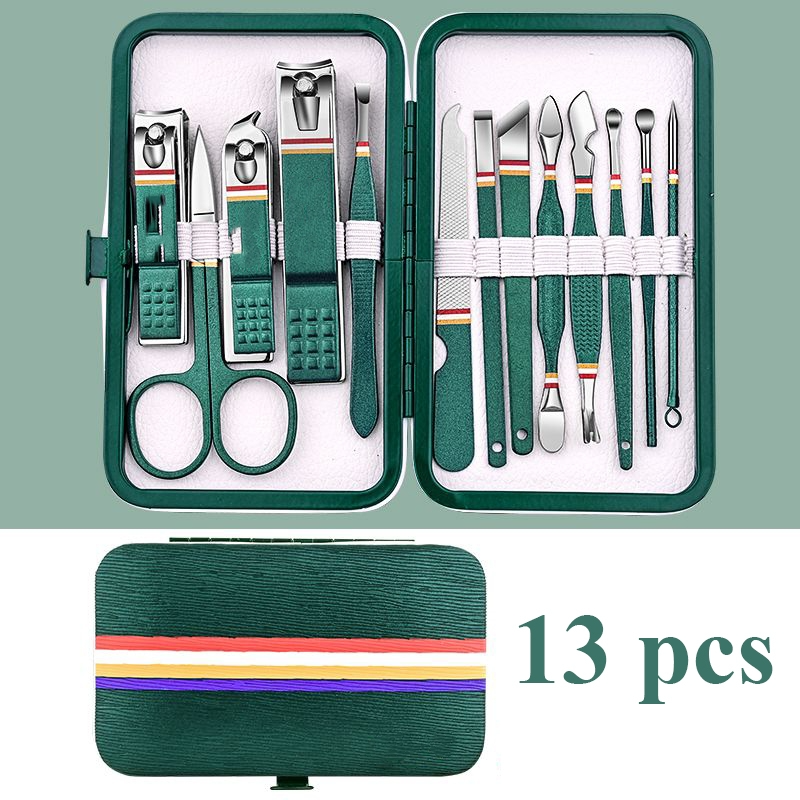 Professional Stainless Steel Nail Care Set – 9–19 Piece Manicure & Pedicure Grooming Kit