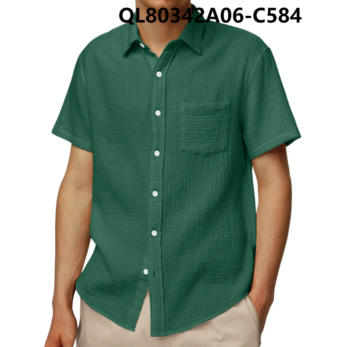 Men’s Short Sleeve Loose Lapel Shirt – Breathable 4-Way Stretch Casual Shirt, S–5XL