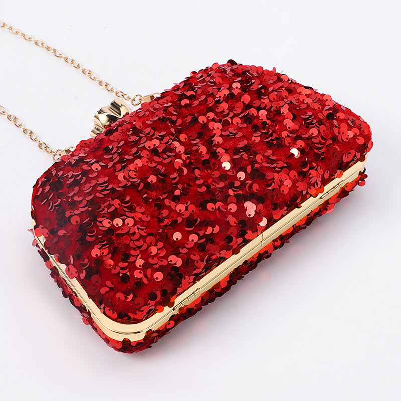 Fashion Sequined Evening Clutch Bag for Women – Elegant Gold Party & Wedding Handbagmen