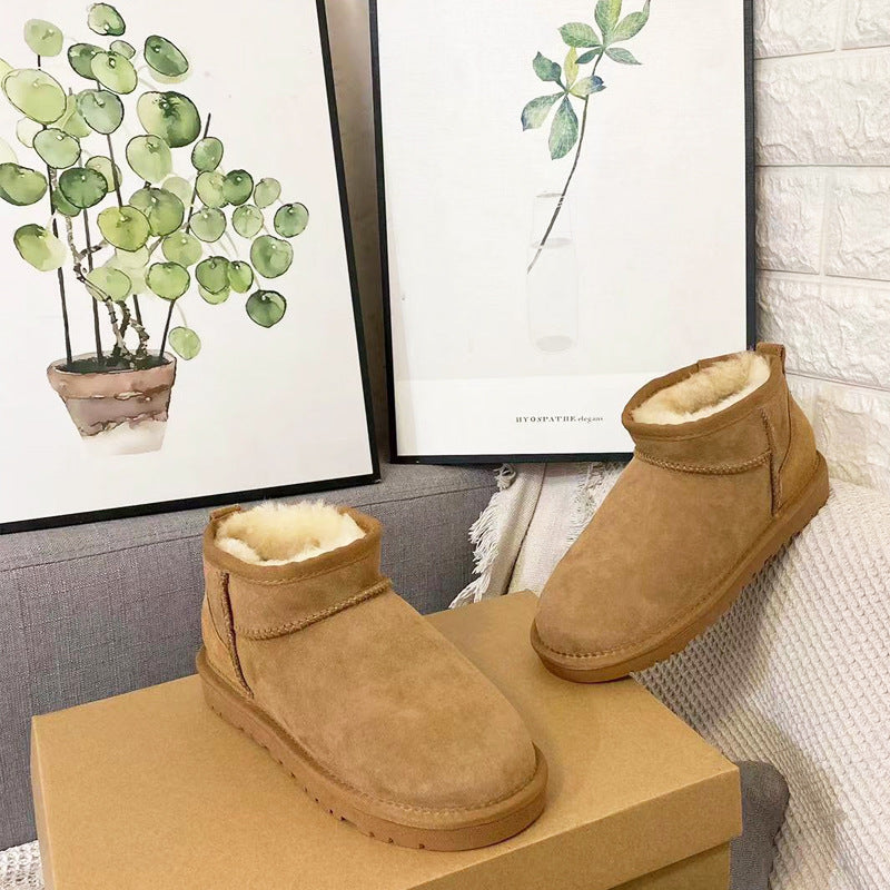 Unisex Classic Mini Sheepskin Snow Boots – Cozy Winter Footwear