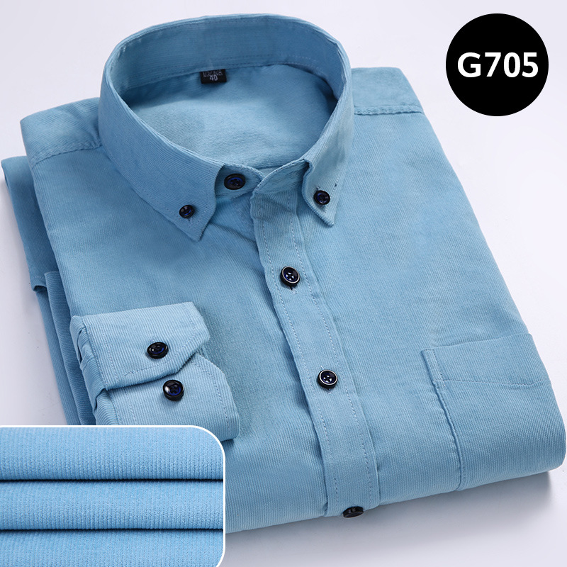 Men’s Cotton Corduroy Long Sleeve Shirt – Slim Fit Casual Button-Up Shirt, S–5XL
