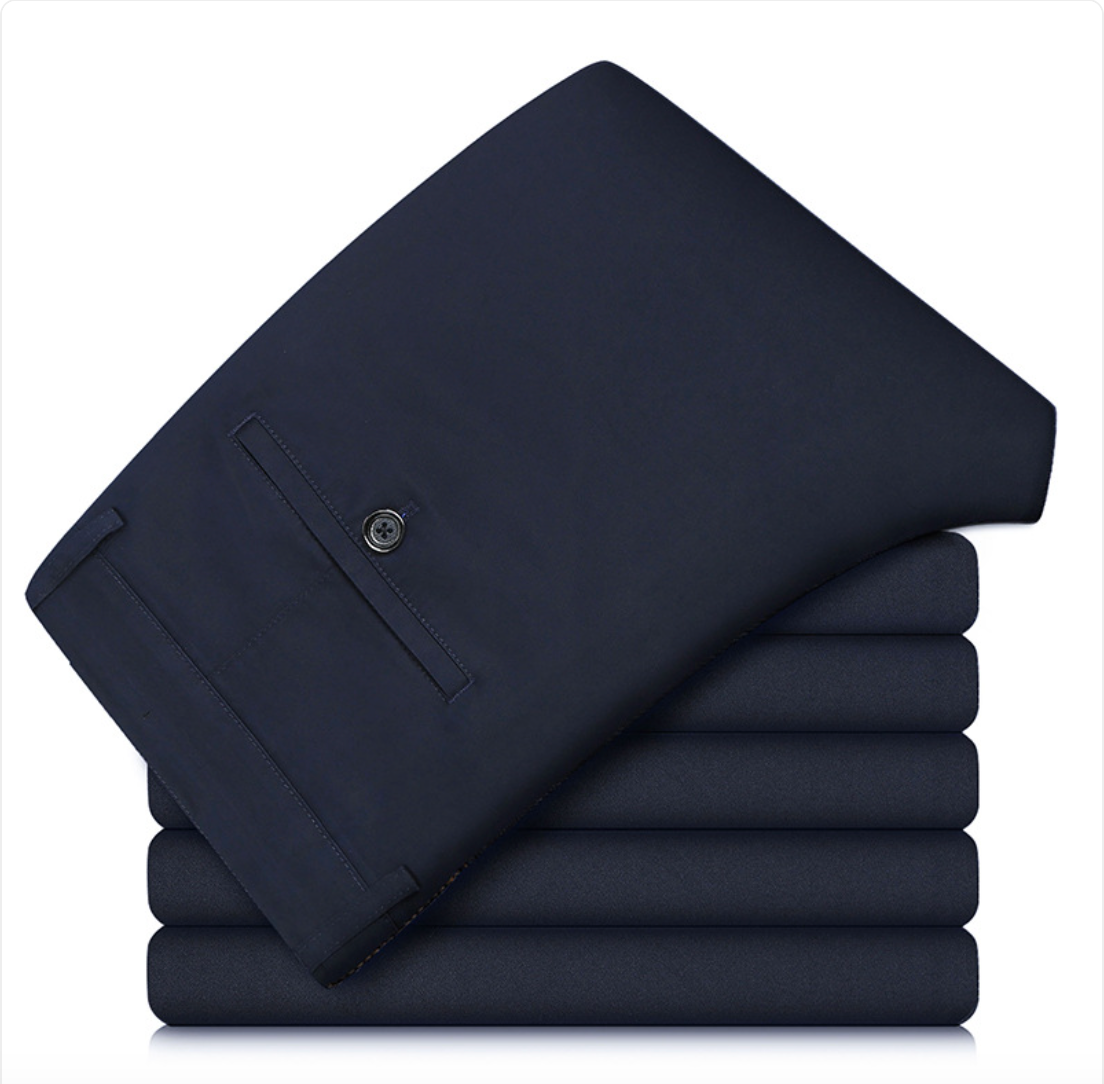 Men’s Straight Loose Cotton Pants – Relaxed Casual Trousers