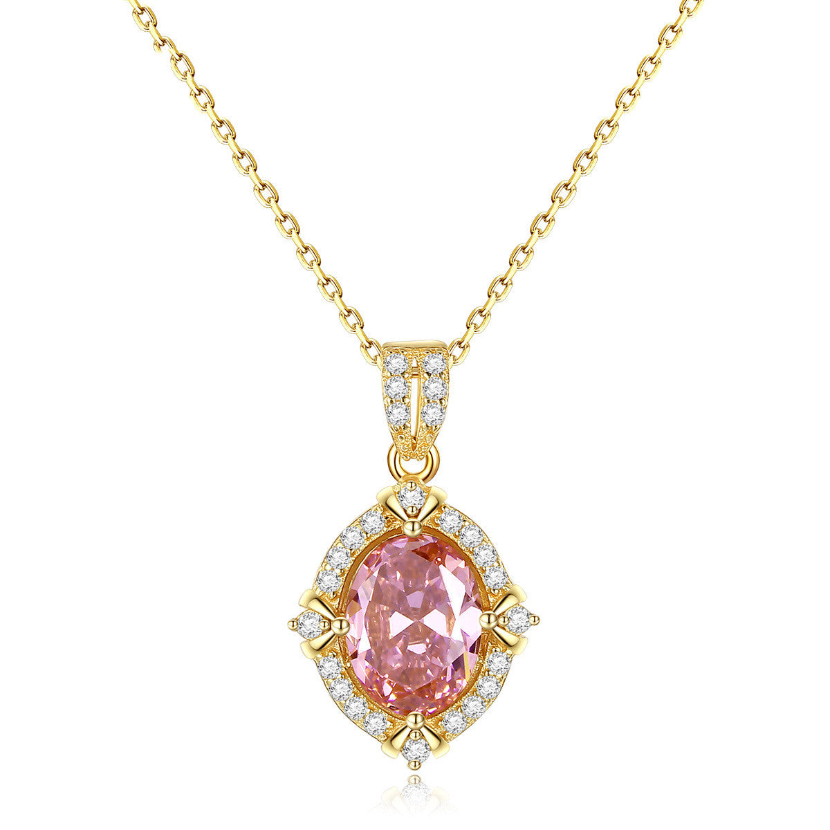 Gold S925 Silver Colorful Zircon Necklace – Geometric Snake Chain Jewelry