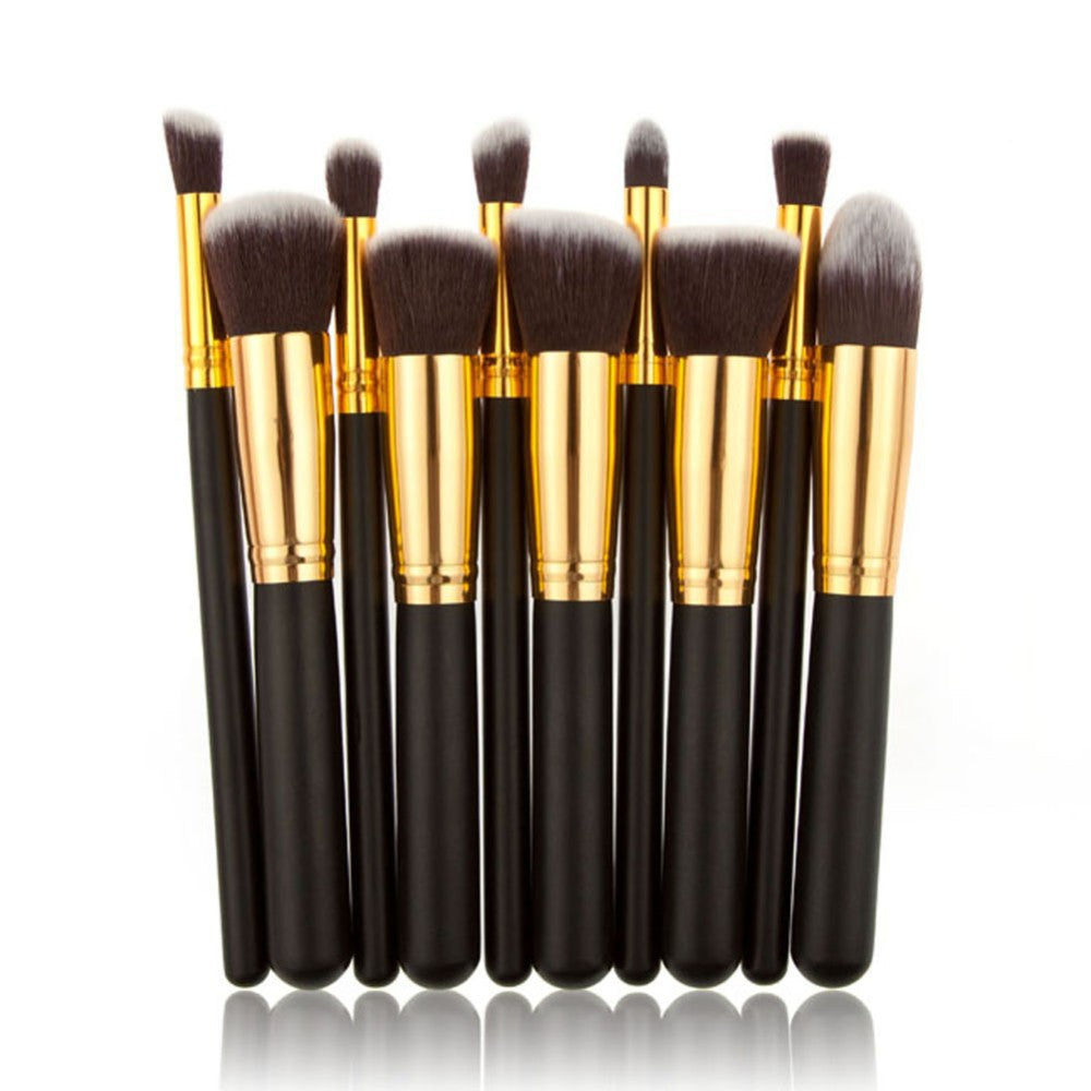 10-Piece Makeup Brush Set for Foundation Application