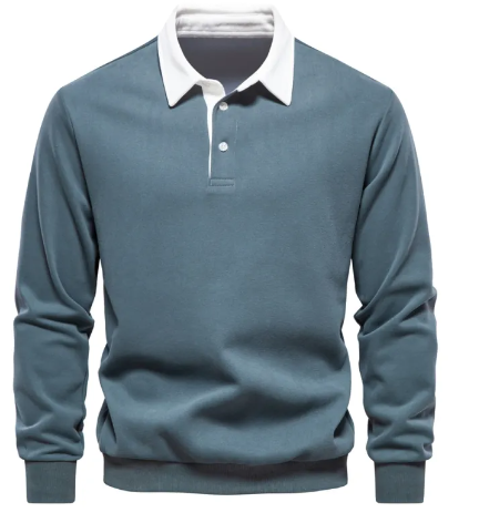 Men’s Casual Polo Collar Sweater – Soft Breathable Lightweight Knit Pullover, 9 Colors, S–2XL