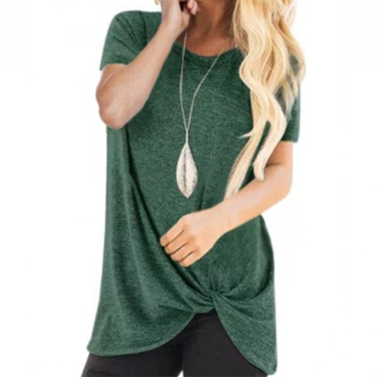 Knotted Short Sleeve T-Shirt for Women