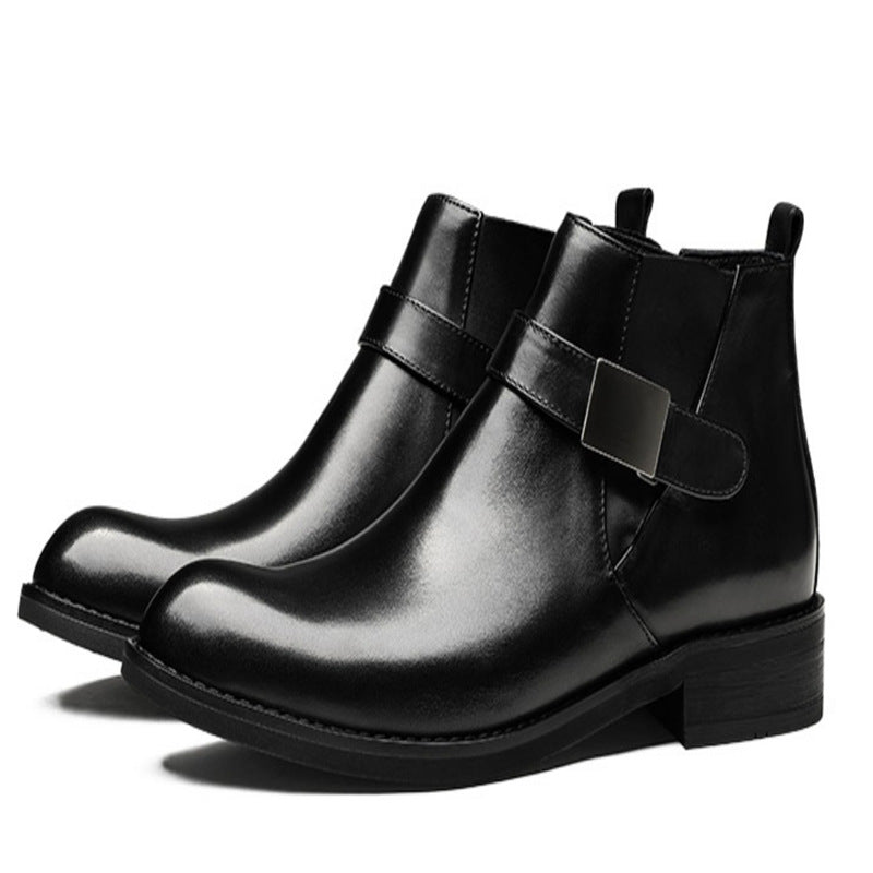Men’s High-Top Leather Martin Boots – Autumn & Winter Casual Footwear