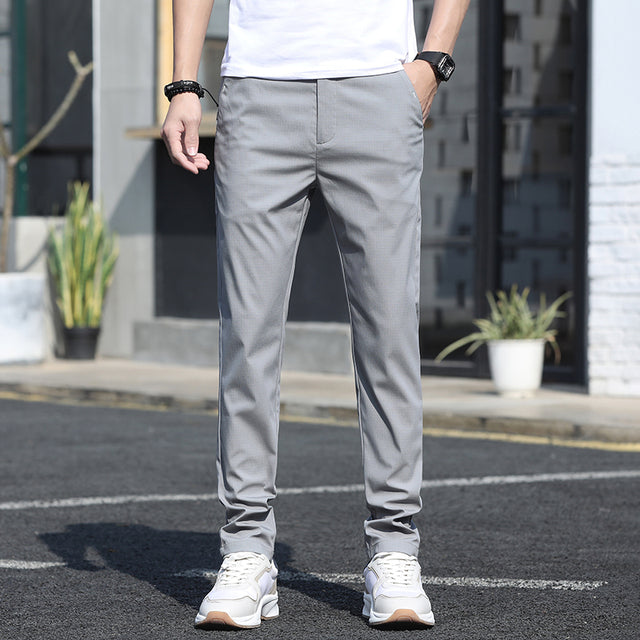 Men’s Summer Slim Fit Suit Pants – Business Casual Dress Trousers