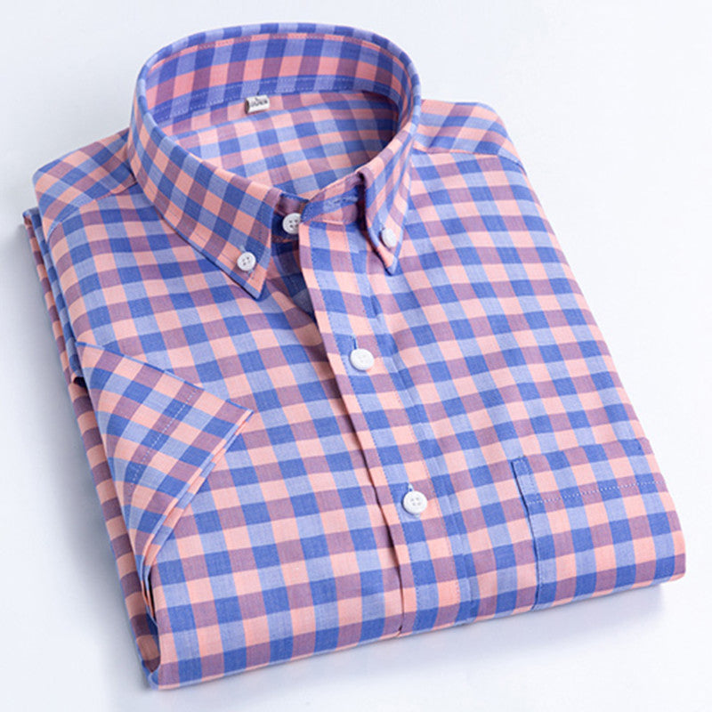 Men’s Plus Size Breathable Short Sleeve Shirt – Relaxed Fit Summer Casual Shirt