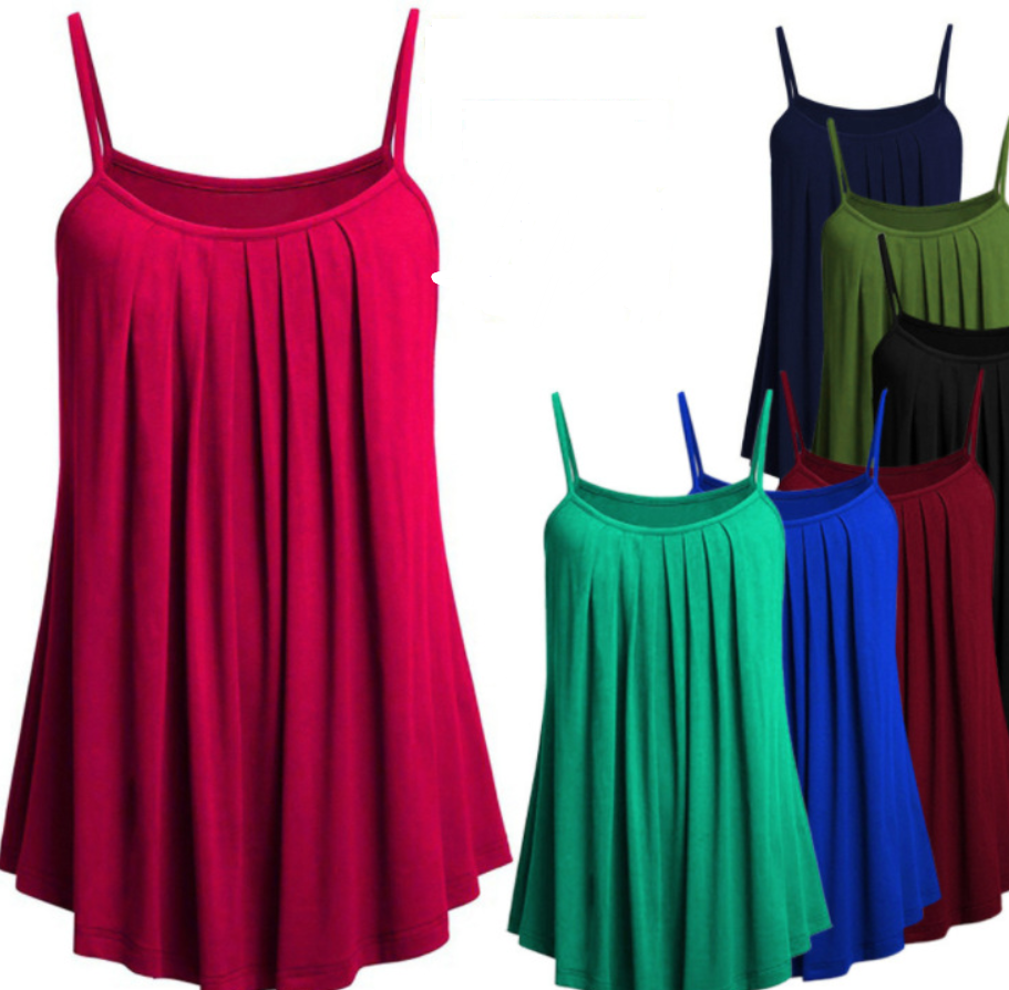 Women’s Solid Color Ruffled Loose Tank Dress – Casual Sleeveless Summer Dress