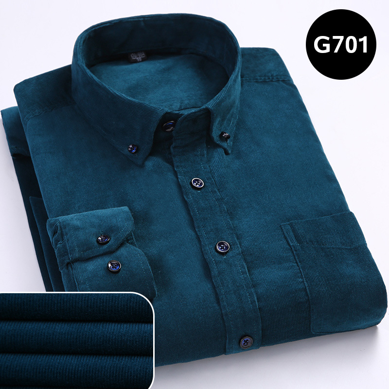 Men’s Cotton Corduroy Long Sleeve Shirt – Slim Fit Casual Button-Up Shirt, S–5XL