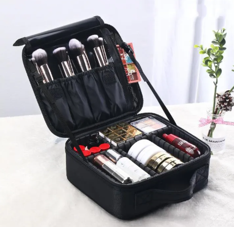 Women's Beauty Storage Bag – Multi-Layer Leather Cosmetic Organizer