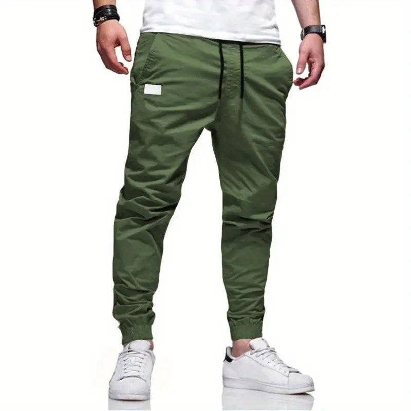 Men’s Casual Drawstring Cargo Jogger Pants – Comfortable Utility Trousers – USA